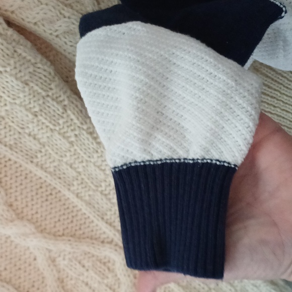 Sundry La mer navy & white striped crewneck embroidered sweater M - Picture 15 of 15